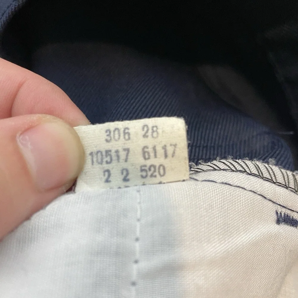 Vintage 70s Levis 517 Saddleman Boot‎ Cut Slacks Mens 35x27 Blue Dress Pants USA
